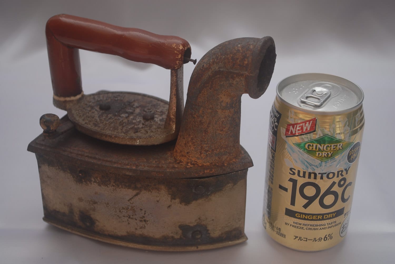 Japanese Vintage Antique Cast Iron Coal Clothes Press Iron W/ Original