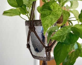 25” Coffee Brown Macrame Plant Hanger