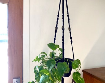 36” Black Macrame Plant Hanger