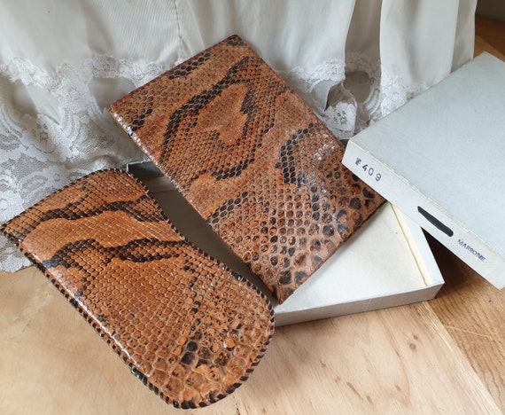 Reptile wallet, piton wallet, snake eyeglasses ca… - image 1