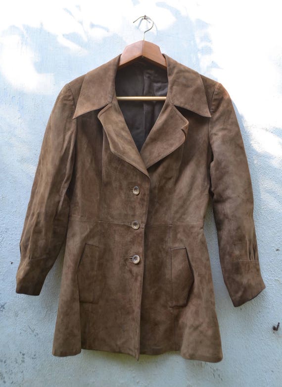 Classic women suede jacket, autumn leather jacket,