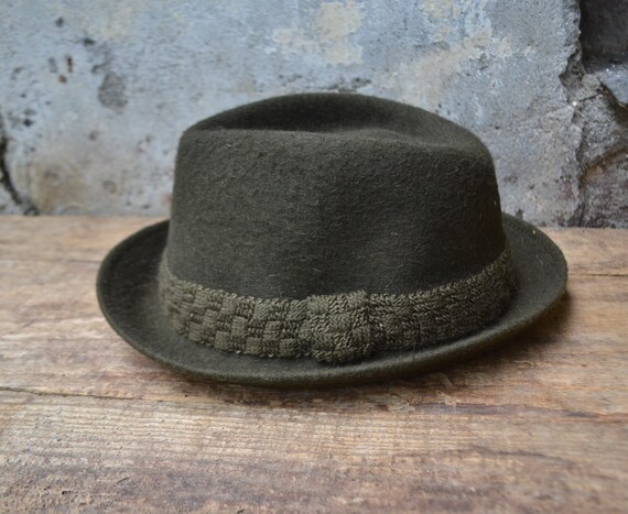 Vintage wool hat, vintage fedora hat, pure wool fe