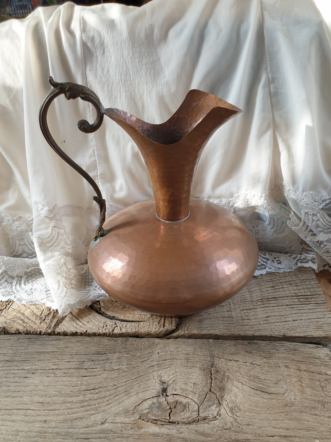 Old Copper Pitcher Old Copper Vase Old Italian Copper Jug Etsy