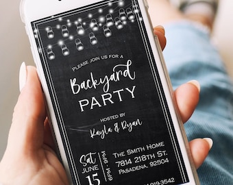 Backyard Party Invitation | Editable Digital Template