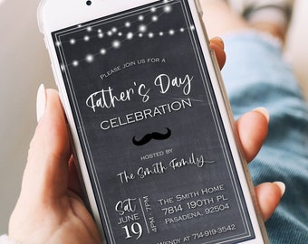 Digital Father’s Day Invitation | Simple Father’s Day Party Invite | Father's Day Template | Editable Fathers Day Invite | Text Phone Invite