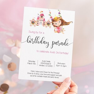 Drive By Princess Birthday Invitation, Quarantine Birthday Party, Social Distancing Party, Digital Invite, Birthday Parade, Princess Party