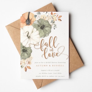 Fall Bridal Shower Invitation | Pumpkin Bridal Shower Invite Template | Autumn Wedding Shower Theme | Print or Text | Digital Download