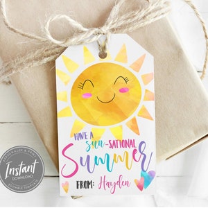Editable End of School Year Tags, End of School Gift Tags, Printable Teacher Tags, Gift Tags, Last Day of School, Student Gift Tags