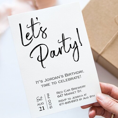 Let's Celebrate Invitation Template Editable Birthday Etsy