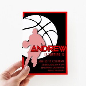 Basketball Birthday Party Invitation | Boys Basketball Birthday | Basketball Team Banquet | Editable Digital Invite Template | Print or Text