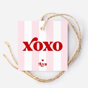 de Tag pour la Saint-Valentin | Cadeau pour la Saint-Valentin | Modifiable XOXO Favor en téléchargement numérique Party imprimable | Cartes scolaires Boho pour la Saint-Valentin