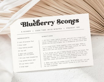 Recipe Card Template Editable Minimalist Recipe Card Modern DIY Recipe Card Printable Recipe Card Personalized Recipe 4x6 Custom Recipe Card