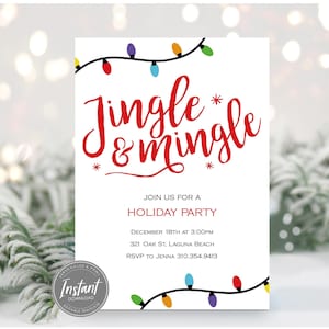 Jingle &amp; Mingle Holiday Party Invitation | Christmas Invitation ...