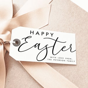 Printable Easter Tag Template Modern Easter Basket Tag Personalized Easter Gift Tag Minimalist Easter Gift Tag Editable Tag Easter Label