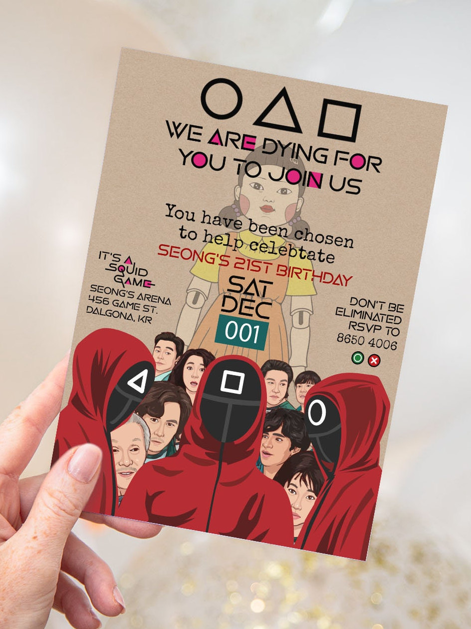 Squid Game Invitation Template Printable Editable Digital - Etsy