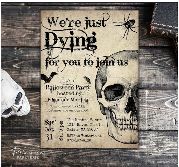 Vintage Halloween Invitation Template Instant Download - Etsy