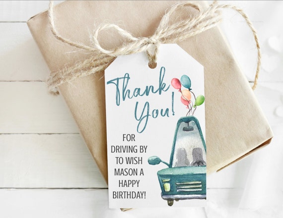 Party Favor Tag Template, Drive By Birthday, Quarantine Birthday, Social Distancing, Birthday Parade, Drive Thru Birthday Celebration, DIY Il_570xn
