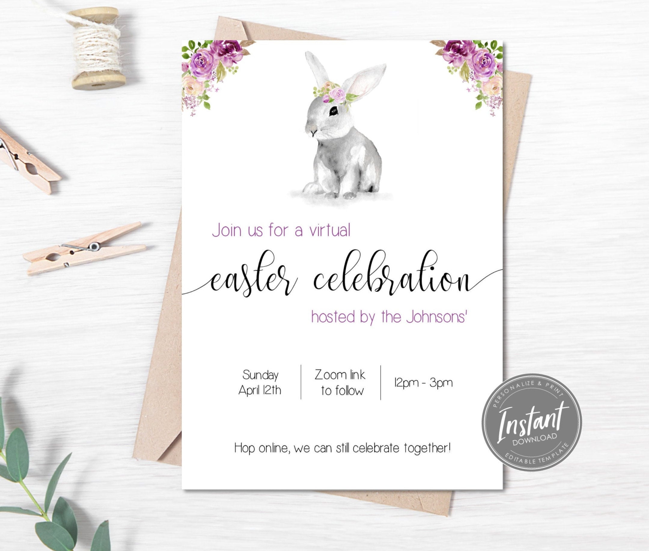 Easter Virtual Event Virtual Easter Celebration, Easter Quarantine, Virtual Egg Hunt, Social ...