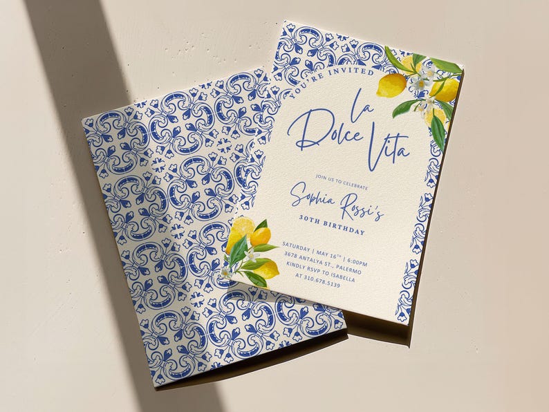 Mediterranean Birthday Party Invitation Amalfi Coast Birthday ...