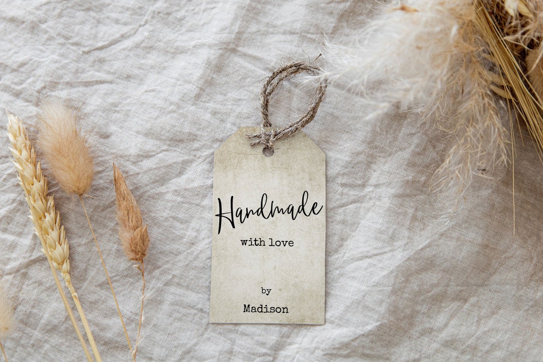 Handmade With Love Tags - Printable Editable - Craft Tags - Shop Tag ...