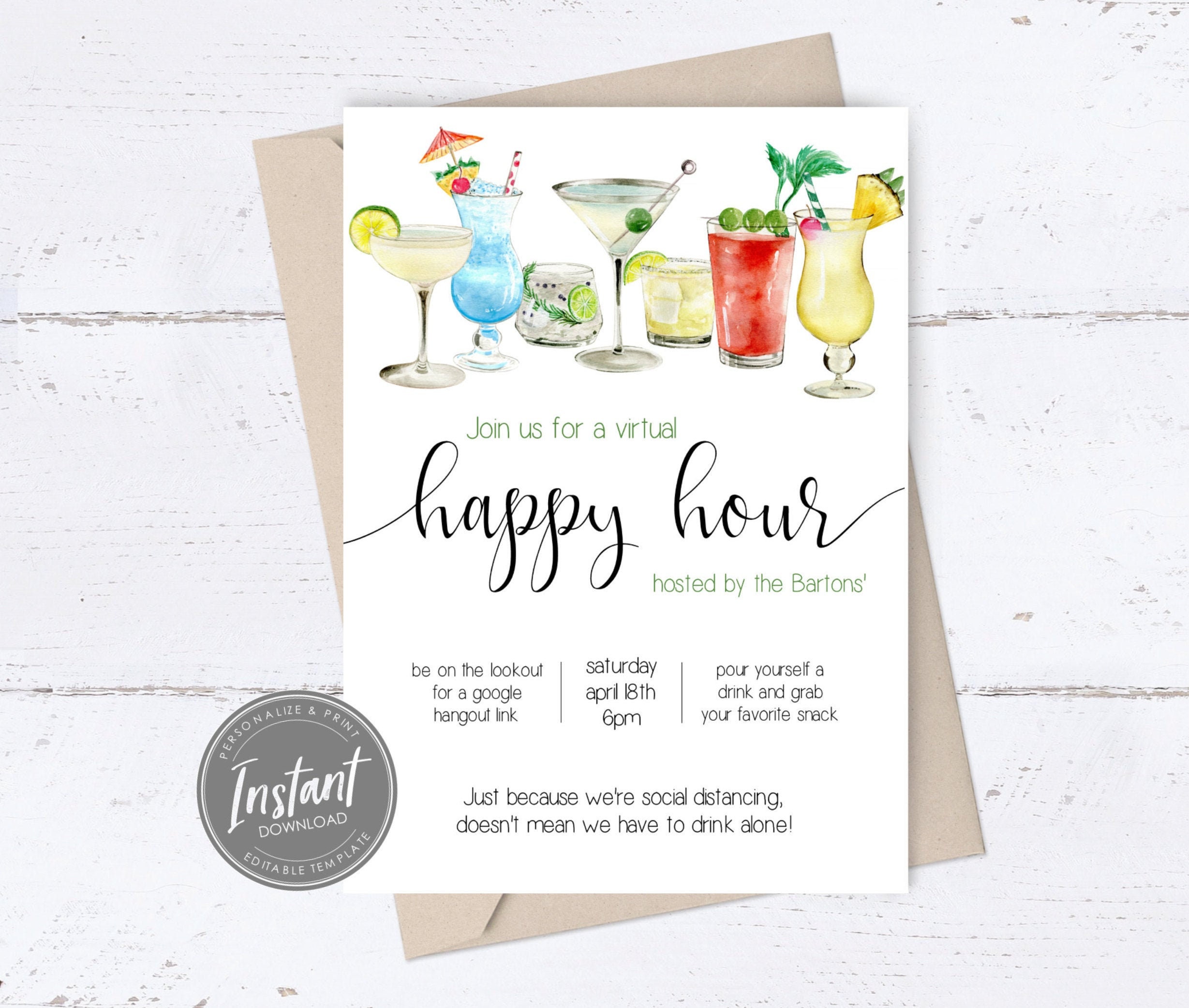 Happy online hour invite