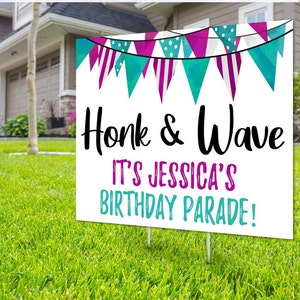 Drive by Birthday Parade, Digital file only, Yard Sign Template, Social Distancing Drive-By Birthday Party, Car Parade Quarantine Party, DIY