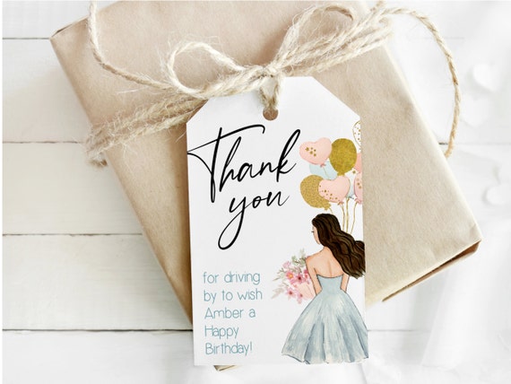 Party Favor Tag, Drive By Birthday Girl, Quarantine Birthday Party, Social Distancing Party, Birthday Parade Birthday Invitation Celebration Il_570xn
