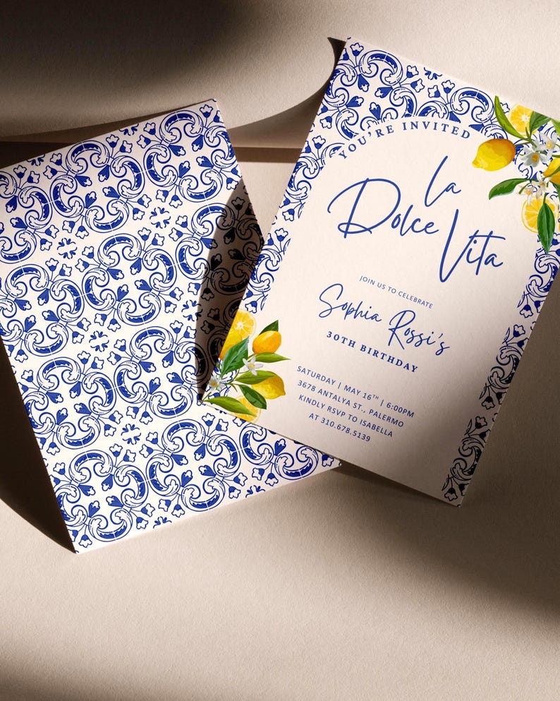 Mediterranean Birthday Party Invitation Amalfi Coast Birthday ...