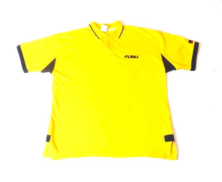 FUBU Polo Shirt NBA Blue Orange Collared Athletic Short Sleeve 
