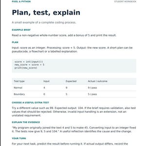 Cuaderno de ejercicios con 100 retos de programación en Python para KS3 y GCSE, hojas de trabajo editables y respuestas para el profesor. imagen 3