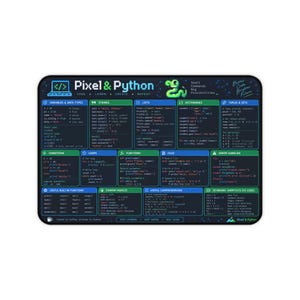 Python Coding Reference Desk Mat | Programmer Gift, CS Student (12x18)