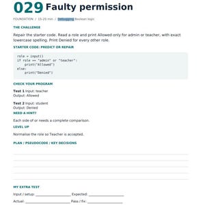 Cuaderno de ejercicios con 100 retos de programación en Python para KS3 y GCSE, hojas de trabajo editables y respuestas para el profesor. imagen 4