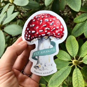 Amanita Mushroom Sticker - Waterproof, Vinyl