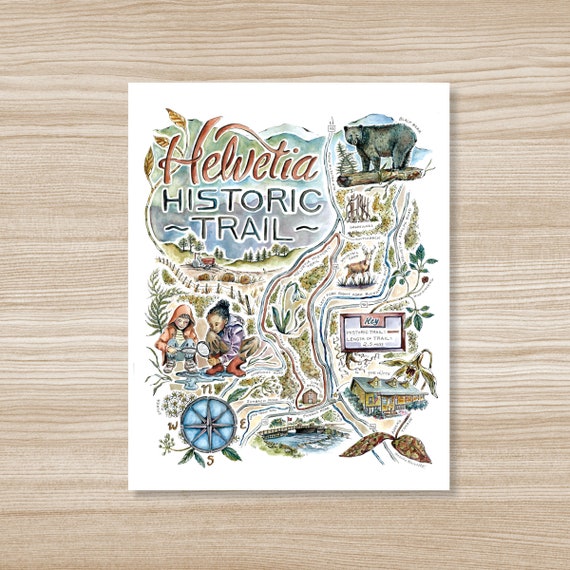 Helvetia West Virginia Map Helvetia West Virginia Map Watercolor Illustration | Etsy Uk