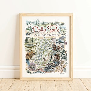 Mapa ilustrado de acuarela de Dolly Sods Wilderness - Arte de la naturaleza de Virginia Occidental
