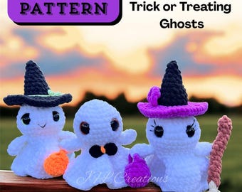 Halloween Ghost Crochet Pattern: No-Sew Amigurumi PDF (Digital Download