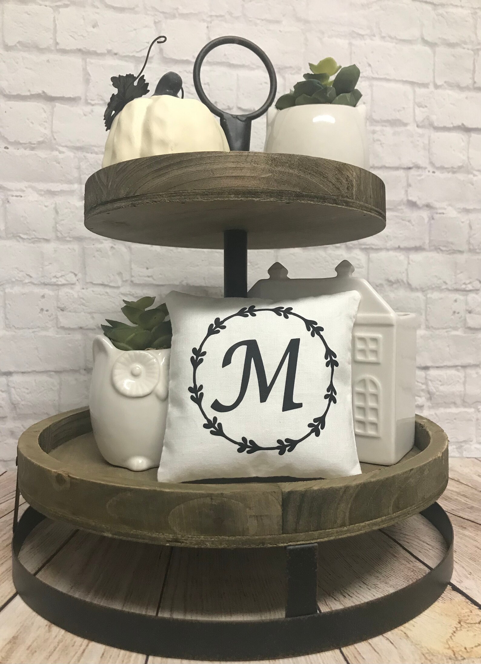 Tiered Tray Pillow Personalized Tiered Tray Mini Pillow Etsy