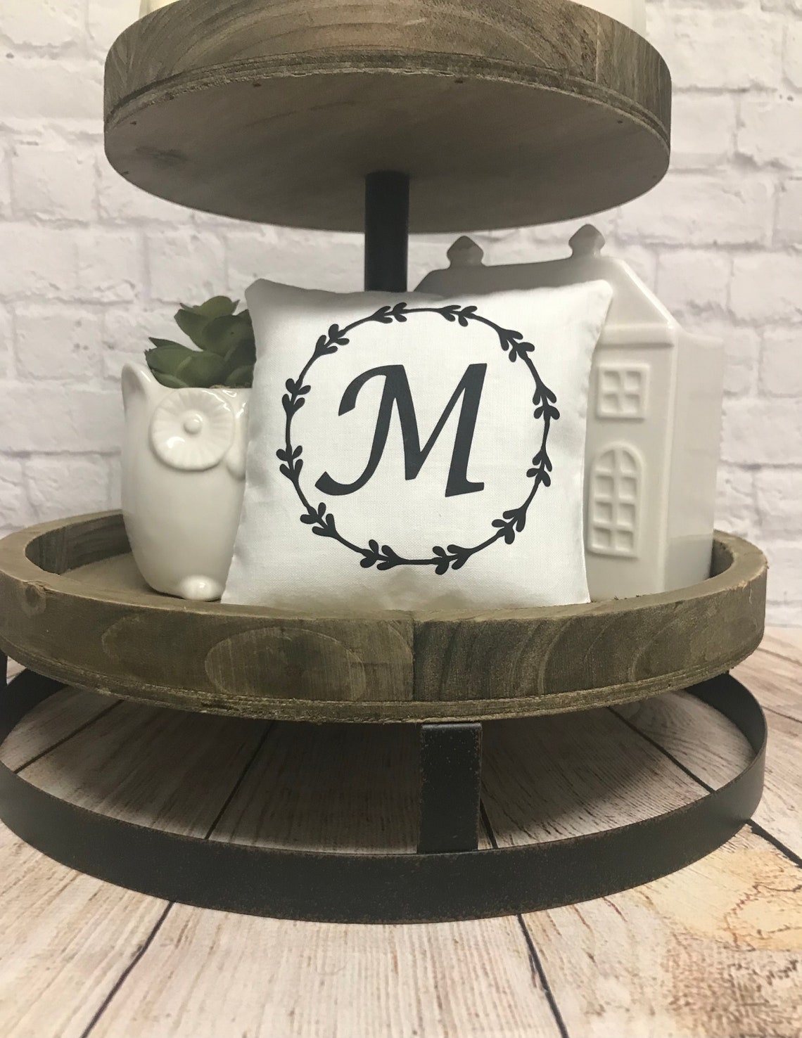 Tiered Tray Pillow Personalized Tiered Tray Mini Pillow Etsy