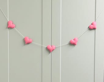 Handmade Felt Hearts Garland, Valentine’s Day’s Decor