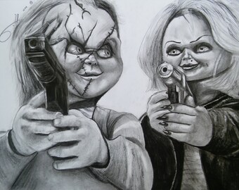 Chucky und Tiffany Drucke