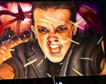 Stranger Things 2 Eleven Closing the Gate Drawing