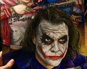 Heath Ledger Joker and Harley Quinn Ride or Die Drawing