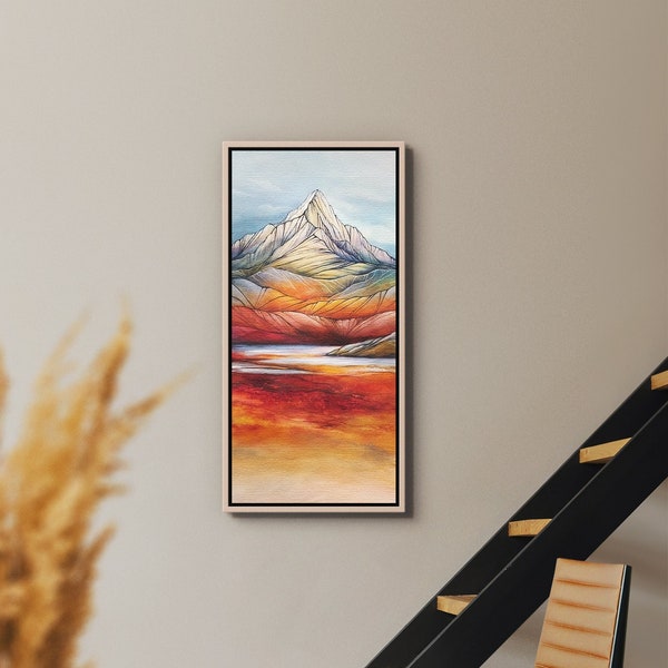 Canvas Art Print Autumn Reveal Colorful wall artwork mountain acrylic paint Design vibrant color Alaskan Artist Annie Brace Corso Graphics