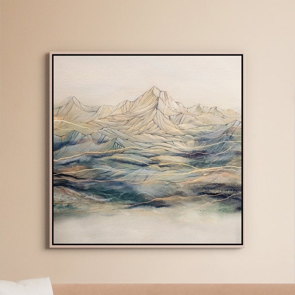 Canvas Art Print Unkempt Colorful wall artwork Blue Digital Design vibrant color Alaskan Artist Annie Brace Corso Graphics Mountain