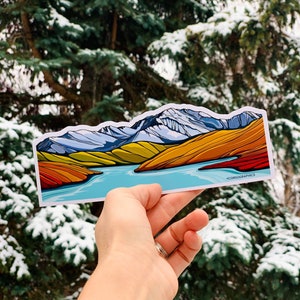 XL Mount Denali Panoramic Sticker Alaska Alaskan Mountain Artist Corso Graphics artwork design Vinyl waterproof sticker