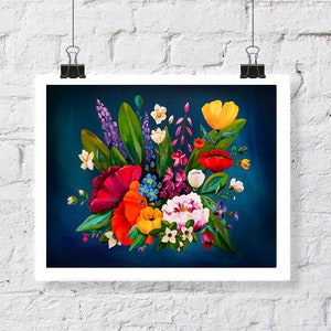 Wall Art love Spring Floral alaska art decor garden painting alaska art flower art mud room artwork entryway artwork housewarming gift