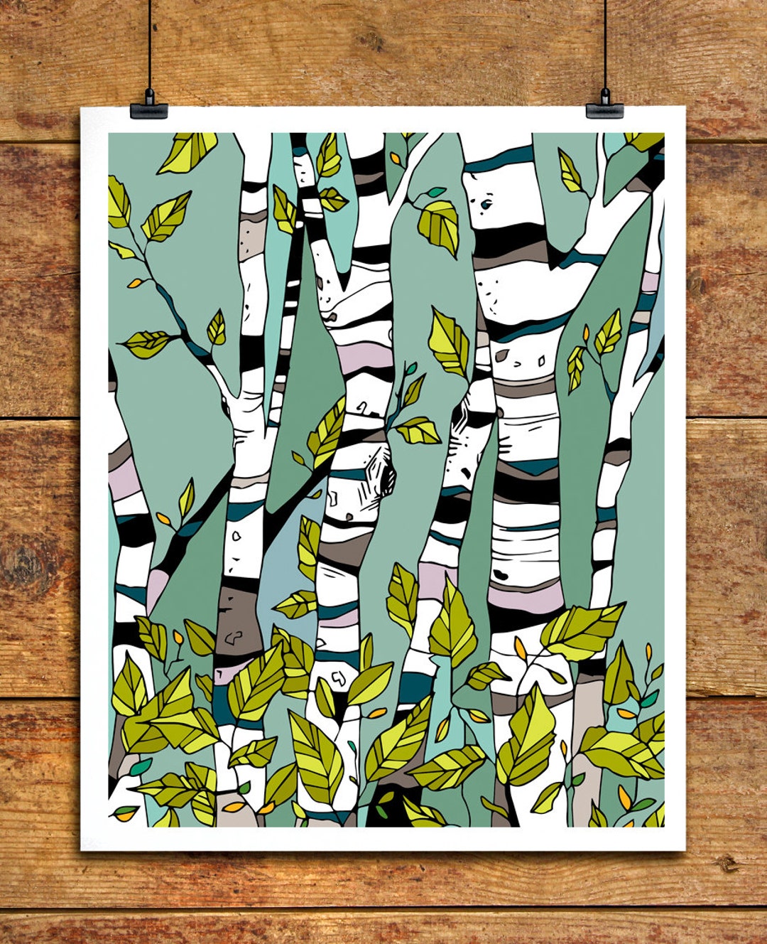 Art Print Wall Art Birch Tree Art Paper Birch Trees Tree Etsy