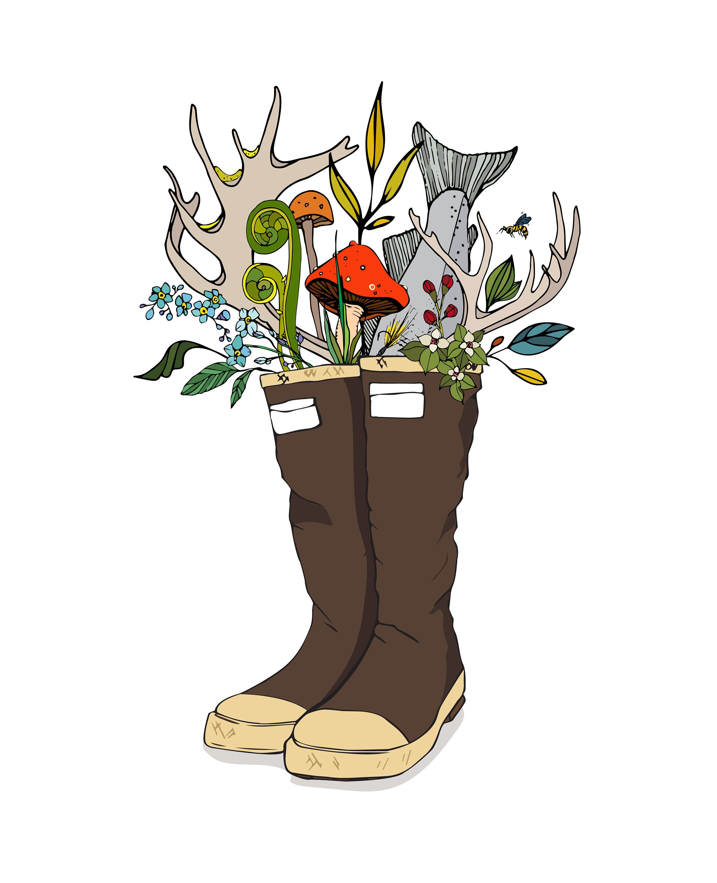 CUSTOM Alaska art print wall art illustration design xtratuf Etsy