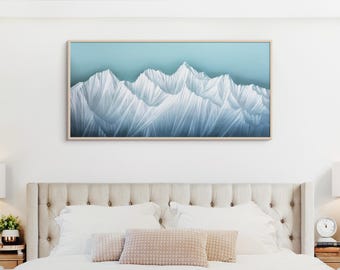 Canvas Art Print Peaceful Peaks Colorful wall artwork mountain acrylic paint Design vibrant color Alaskan Artist Annie Brace Corso Graphics