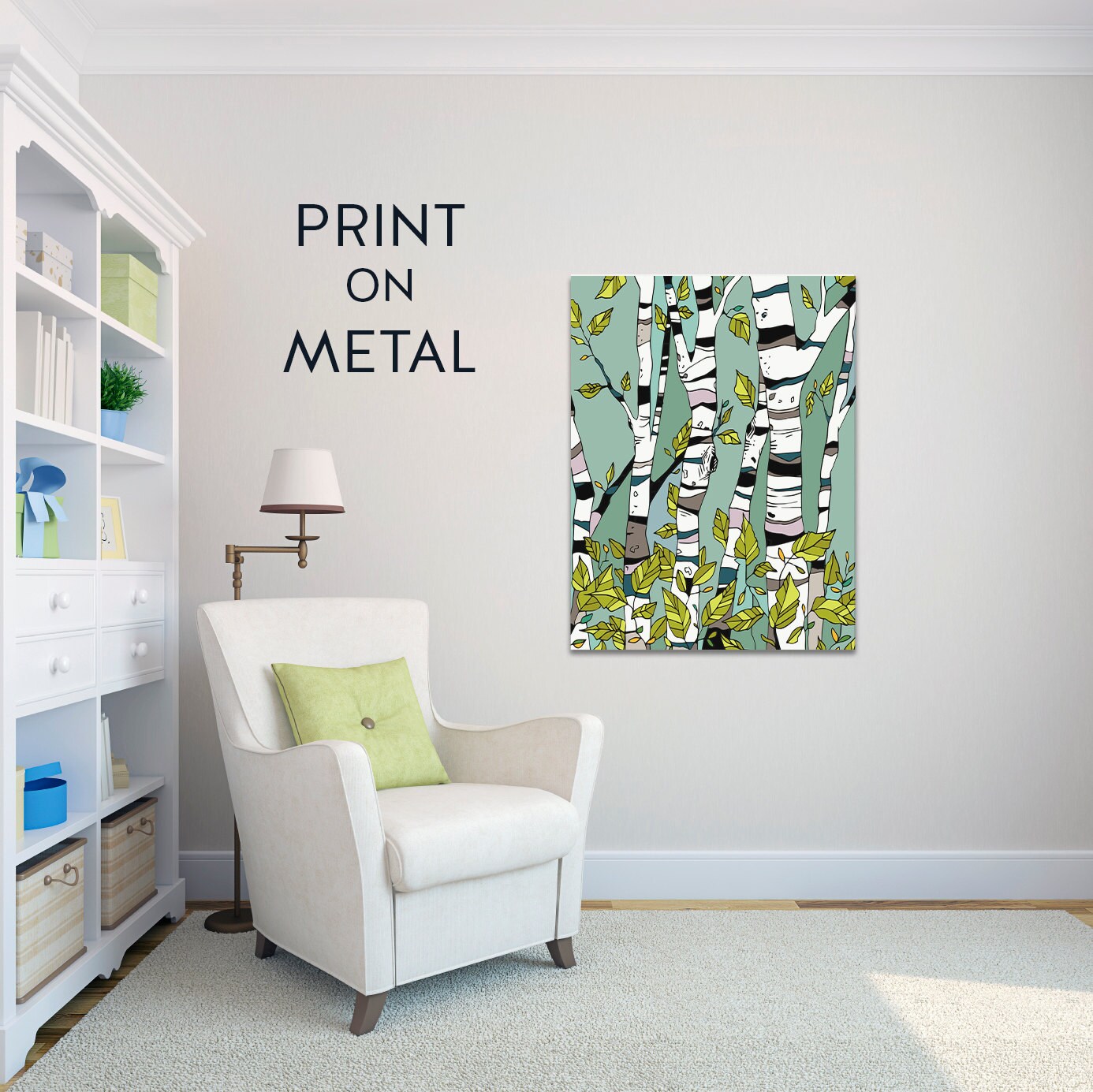 Metal Art Print Metal Wall Art Birch Tree Art Paper Birch Etsy